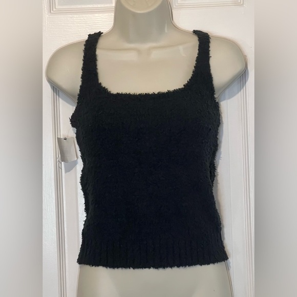 Skims Cozy Scoop Neck Knit Tank, Solid Black, Size L/XL 10-14, NEW - Picture 2 of 7